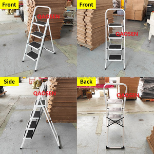 2/3/4/5 Bước Hiện Đại Gấp Thang Thép Màu Trắng Ống Vuông Lan Can Mở rộng Cao Su Treads An Toàn Nhà Văn Phòng Căn Hộ - Product Image 3