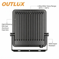 Reflector LED para Exteriores de Aluminio con Control Remoto a Prueba de Agua IP65, 10W-300W, Ajustable, de Alta Luminosidad