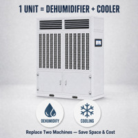 Déshumidificateur industriel 30 kg/h, capacité 7500 m³/h pour entrepôt, couloir, avec option de contrôleur micro-ordinateur PCB/PLC