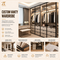 Armoire intégrée Eminent Zunteng avec porte vitrée et cadre en aluminium noir pour la décoration intérieure de la chambre principale d'un manoir de luxe