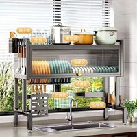 Égouttoir à vaisselle multifonctionnel de luxe en fer de haute qualité avec rangement pour casseroles, écologique, 5+ niveaux, support de cuisine sur pied