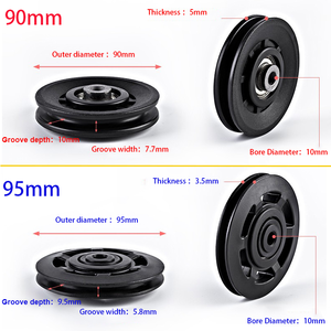 जिम केबल मशीनों और फिटनेस उपकरणों के लिए लंबे जीवन के साथ 50 मिमी काले नायलॉन रस्सी शेव पुली - Product Image 4