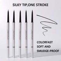 Crayon à sourcils à marque privée avec brosse, 5 teintes, imperméable, longue tenue, logo personnalisé, cosmétiques vegan en gros