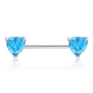 Anneaux de tétons en acier inoxydable en forme de cœur avec zircon, bijoux de piercing corporel sexy pour femme - Product Image 4