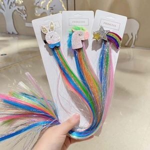 Moda Glitter dolce <span class=keywords><strong>bambina</strong></span> trecce estensioni dei <span class=keywords><strong>capelli</strong></span> Tinsel Clips In estensione dei <span class=keywords><strong>capelli</strong></span> con clip per bambini - Product Image 2