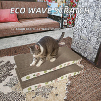 Griffoir pour chat moderne OEM, forme ondulée, en carton ondulé résistant aux rayures, nouveau design, haute durabilité