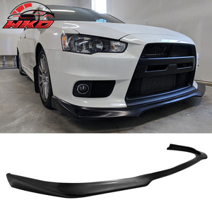 Convient pour Mitsubishi Evolution EVO X 10 2008-2015, lèvre de pare-chocs avant style R, non peinte, noire - Product Image 1