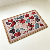 Tapis de bain imprimé motif pavés personnalisé, absorbant l'eau, antidérapant, paillasson rétro à motif pierre, tapis de sol d'entrée intérieur, vente en gros