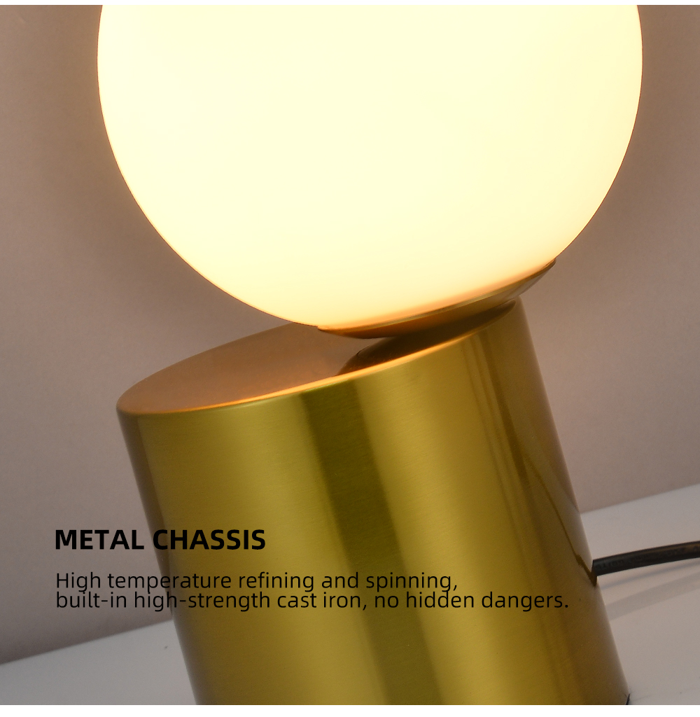 Living Room Glass Globe Table Desk Lamp With Led Light Bulb Antique Brass Glass Desk Lamp