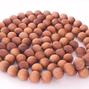 Perles de prière rondes en bois de santal, brun doré foncé, pour la fabrication de bijoux, vente en gros, certifiées par un tiers - Product Image 1