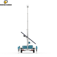 Tour de surveillance solaire mobile Circularegg ST890 avec double caméra HD, panneau 250 W, batterie LiFePO4 et stockage cloud pour chantier de construction à distance