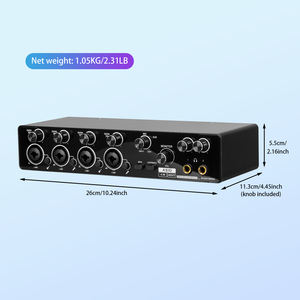 HKR RX4 professionnel ASIO carte son Audio 4 canaux USB Interface Audio <span class=keywords><strong>micro</strong></span> préamplificateur suppression de bruit <span class=keywords><strong>voix</strong></span> réglable - Product Image 3