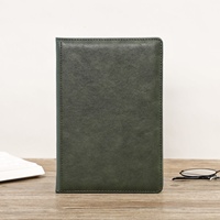 Carnet d'affaires minimaliste transfrontalier avec couverture en similicuir, impression de logo personnalisable ; Bloc-notes de bureau d'entreprise épaissi