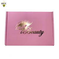 Caja de Envío Plegable con Acabado en Lámina Rosa Personalizada, para Ropa, Lencería, Pestañas, Regalos, Embalaje