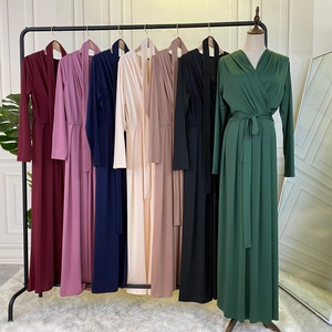6421 #   Último Modelo de Vestido Interior Modesto para Uso Diario en Dubái, Venta al por Mayor, Listo para Enviar, Diseño Plisado, 7 Colores, Vestidos Largos, Abaya Musulmana 2021 - Product Image 5