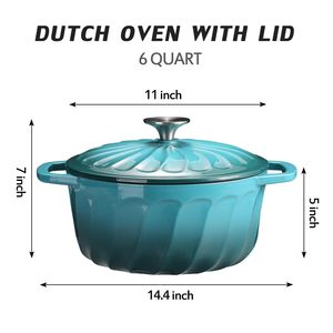 <span class=keywords><strong>Cocotte</strong></span> <span class=keywords><strong>en</strong></span> <span class=keywords><strong>fonte</strong></span> émaillée avec couvercle 3 QT, robuste, compatible four, tous types de cuisinières, antiadhésive, compatible <span class=keywords><strong>induction</strong></span> - Product Image 2