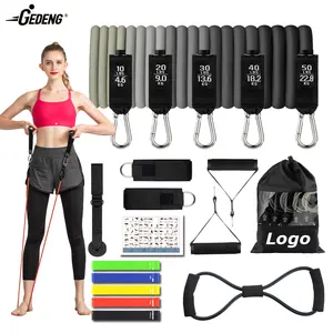 Gedeng Sport Fitness Gym Equipment 11 Pcs Resistance Bands Training Pull Cord Rope Exercise Tube Band