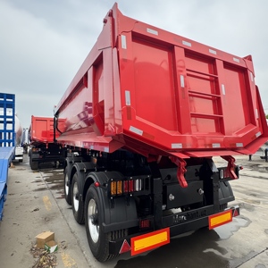 Semi-<span class=keywords><strong>remorque</strong></span> benne arrière 3 essieux 40-60T pour système de levage avant, essieu FUWA, benne basculante en acier 40m pour transport de sable de construction - Product Image 5