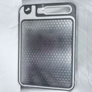 เขียงสแตนเลสลายเพชรแบบสองด้าน ขนาดใหญ่ พร้อมที่ลับมีด ป้องกันแบคทีเรีย - Product Image 3