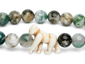 Bracelet perlé élastique fait main 20 cm, suivi direct usine, pour le suivi des gorilles en voyage, la conservation de la faune - Product Image 1