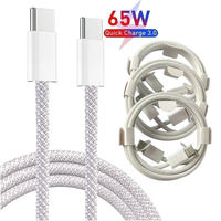 Venta al por mayor nuevo diseño tipo C rápido PD Quik carga Cable Usb blanco trenzado 60W 3A Cable tipo C