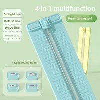 HAIJU HJ-0331 Cortador de Papel 4 en 1 de Plástico ABS, Recortadora Manual Compacta con Cuchilla de Alta Precisión, Precisión de 0.15 mm, Grosor de Corte de 0.6 mm