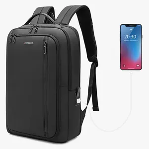 En stock 2024 Nouveau sac à dos mince et extensible étanche avec logo personnalisé Sacoche pour ordinateur portable Sac à dos pour hommes