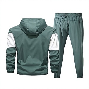Conjunto de Sudadera con Capucha y Pantalones Jogger para Hombre, Diseño Color Block, Transpirable, Felpa 320g, Invierno, Casual, con Logo Frontal, Blanco y Negro - Product Image 2