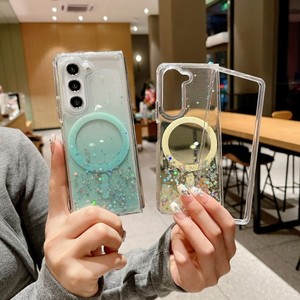 เคสโทรศัพท์แม่เหล็กใสวิบวับ รุ่นใหม่ สำหรับ Samsung Z Fold6 Fold5 <span class=keywords><strong>Fold4</strong></span> Fold 3  วัสดุ PC Resin  ฝาหลังแบบอีพ็อกซี่ - Product Image 5