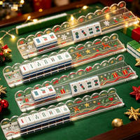 Mahjong américain, design ondulé de Noël, règle magnétique de 20 pouces, accessoires de jeu de société, mahjong de Noël durable