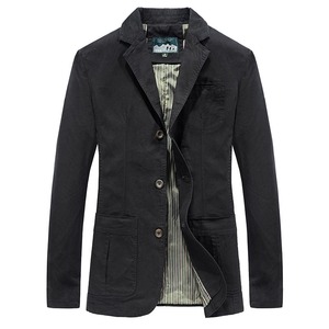 <span class=keywords><strong>Blazer</strong></span> Casual in Cotone per Uomo Taglie Forti, Giacche e Cappotti Vintage a 3 Bottoni per Autunno e Primavera - Product Image 5