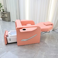 Fauteuil de pédicure LED économique avec bain de pieds à jets et fauteuil de manucure inclinable pour salon de manucure communautaire