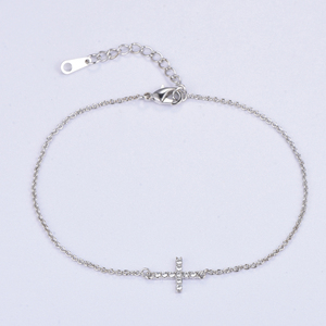 Manchette en cristal <span class=keywords><strong>Argent</strong></span> 925 Chaîne réglable En Laiton <span class=keywords><strong>Croix</strong></span> <span class=keywords><strong>Bracelet</strong></span> Matériel <span class=keywords><strong>Bracelet</strong></span> Hommes Design Charmes Pour <span class=keywords><strong>Bracelet</strong></span> Bricolage - Product Image 3