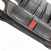 Diffuseur arrière en fibre de carbone avec éclairage LED pour Mercedes-Benz Classe C W205 C63 AMG 4 portes 15-21, lèvre de pare-chocs arrière, pièces automobiles