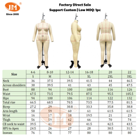 Junmei Mannequin de couture intégral sans tête en fibre de verre pour femme grande taille, Taille US 3XL (22), en position debout, pour la création de patrons et la couture