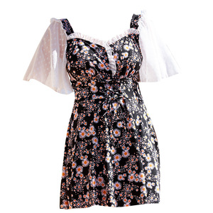 ชุดเดรสลายดอกไม้สำหรับผู้หญิงไซส์ใหญ่ ทรงเอ็มไพร์ คอรูปหัวใจ ดีไซน์ด้านหลังแบบวินเทจ แฟชั่นฤดูร้อน - Product Image 5