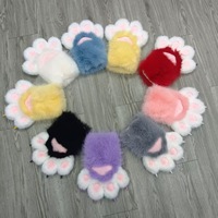 Gants de costume de chat en polyester pelucheux à griffes couineuses, thème anime japonais, accessoires de cosplay en peluche unisexe pour adultes
