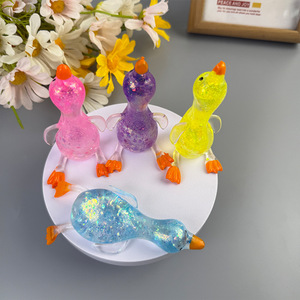 Factory Wholesale Cute Maltose Duck <b>Squishy</b> Toy Fidget Toys Squeeze Glitter Crystal Stress Relief Gel Ball Bulk - Product Image 1