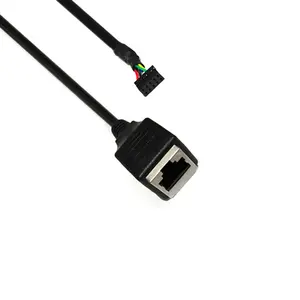 Support Customized Cable 8pin double row terminal header to RJ45 female socket ethernet cable