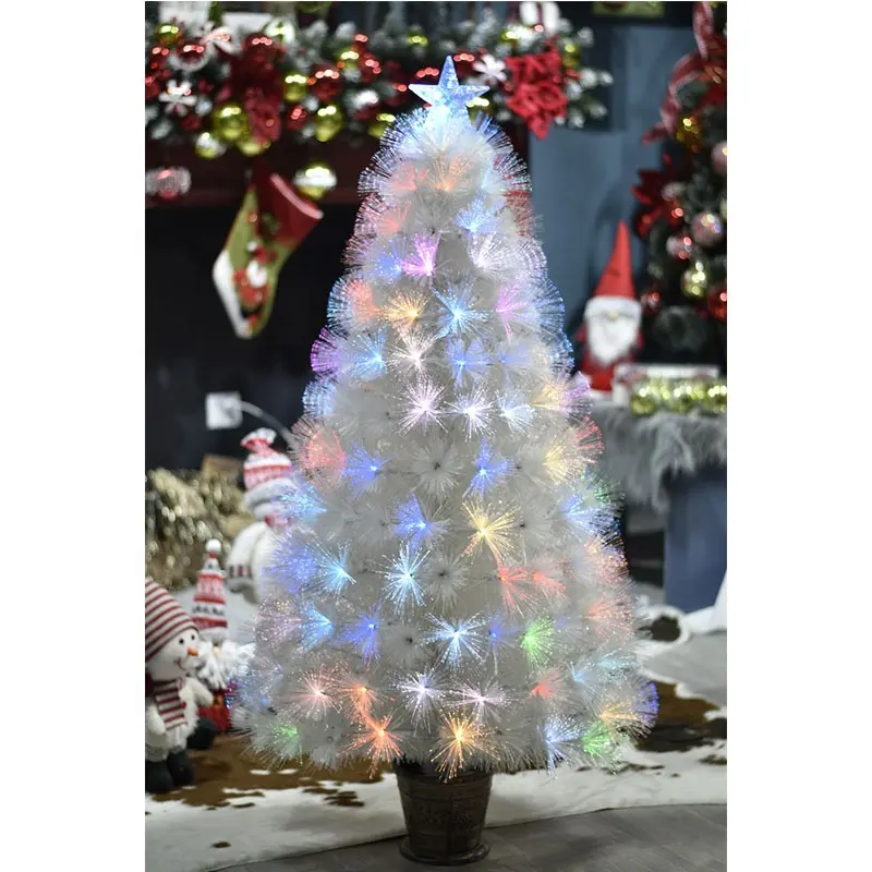 Árbol de Navidad de fibra de colores, guirnalda de luces LED de fibra óptica, para arbol de Navidad