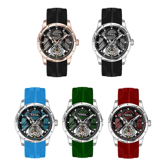 OEM/ODM New Design Men's Skeleton Tourbillon Watch Luxury Sapphire 316L Stainless Steel Water Resistant Mechanical 41MM