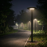 Lampe solaire tout-en-un en aluminium pour poteau, IP65, LED, avec télécommande, résistante à l'eau, batterie intégrée, intensité réglable, pour jardin, parc, cour