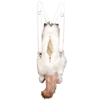 Sac à dos en peluche en forme de chat réaliste haut de gamme, sac animal en peluche réaliste avec espace de rangement pour un usage quotidien et un cadeau