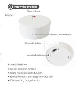 Tuya Smart Life Détecteur de chute humaine Radar Capteur de mouvement Installation au plafond WIFI Détecteur de <span class=keywords><strong>corps</strong></span> <span class=keywords><strong>humain</strong></span> - Product Image 4
