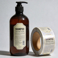 Etiquetas Adhesivas de Alta Definición para Botellas de Champú, Impresión Personalizada de Logotipos, Etiquetas para Envases de Champú