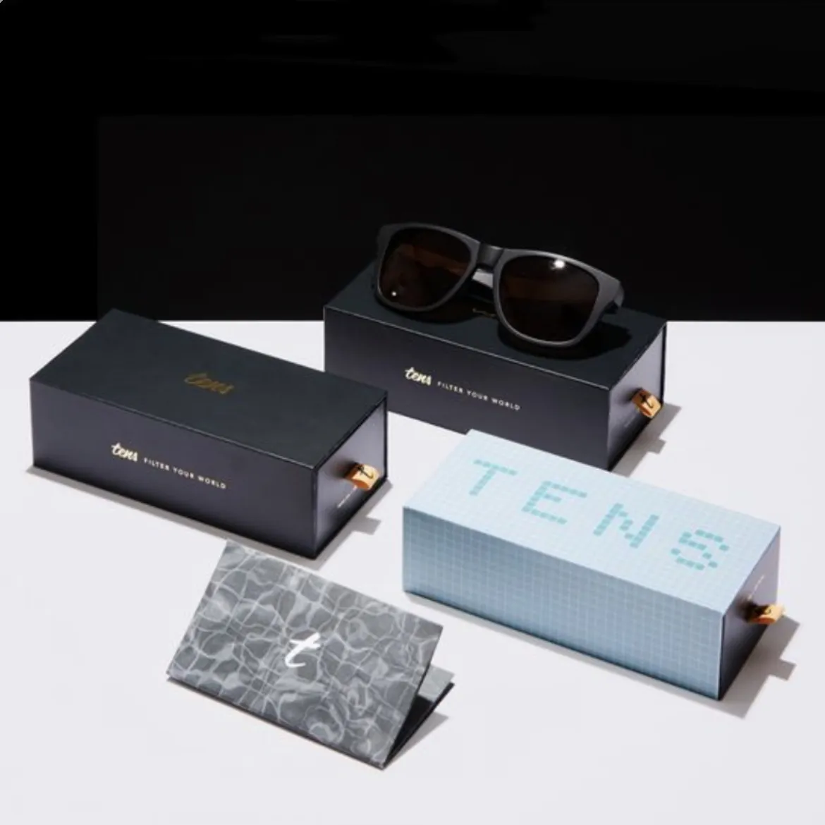 Relógio de papel com fecho magnético, conjunto de óculos de sol com gaveta magnética e caixa de presente com saco, novo design personalizado