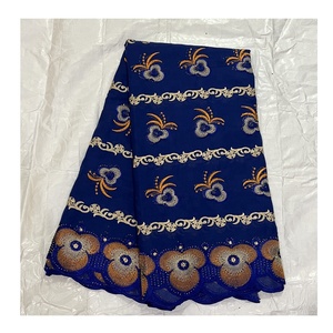 Nuovo Design Pizzo Voile Svizzero Lafaya in Cotone per Nigeria, Pizzi Colorati in Cotone con Motivo Floreale Decorato con Pietre - Product Image 6