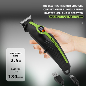 เคเมอิ KM-260 1200mAh เครื่องตัดผมไฟฟ้าแบบมืออาชีพสำหรับผู้ชาย ใบมีดเหล็กคุณภาพสูง 7200RPM มอเตอร์เร็ว เครื่องเล็มเคราไร้สาย - Product Image 4