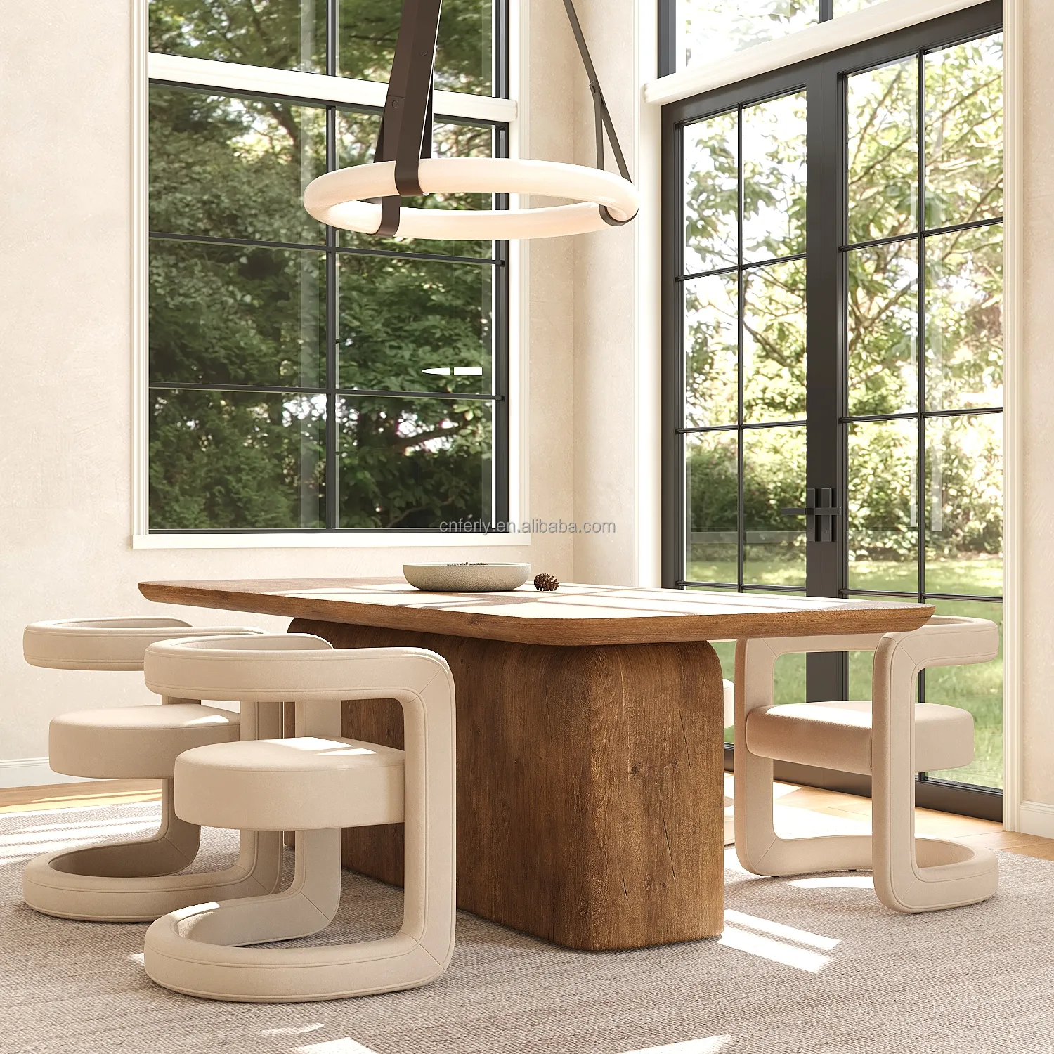 Mesa de comedor Rectangular de madera sólida de roble, muebles de lujo, novedad