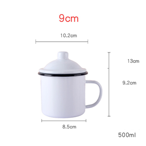 Tasses à café de camping en métal émaillé blanc bon marché petites tasses de feu de camp portables classiques en métal tasses <span class=keywords><strong>vintage</strong></span> en vrac avec poignée - Product Image 6